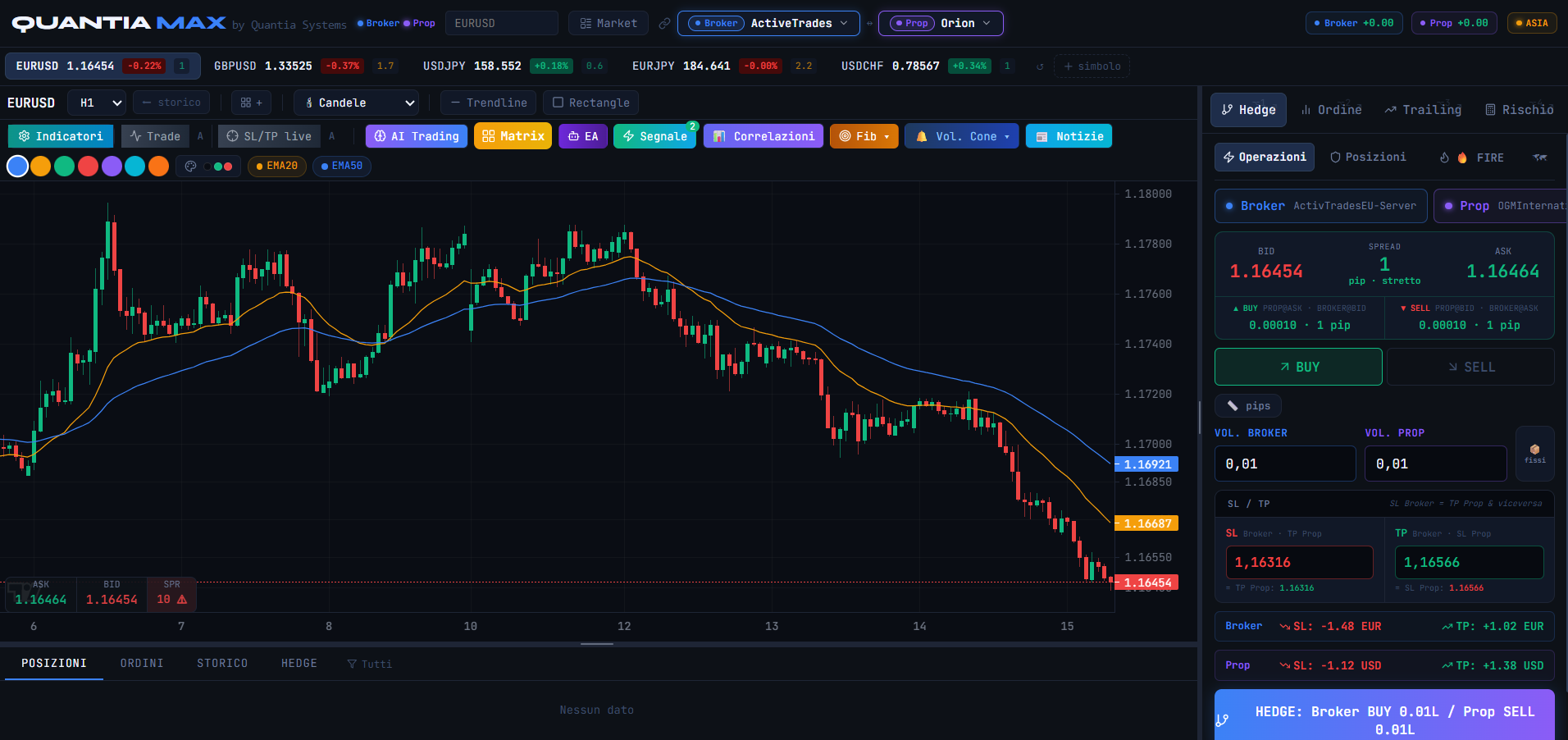 Quantia Main Interface